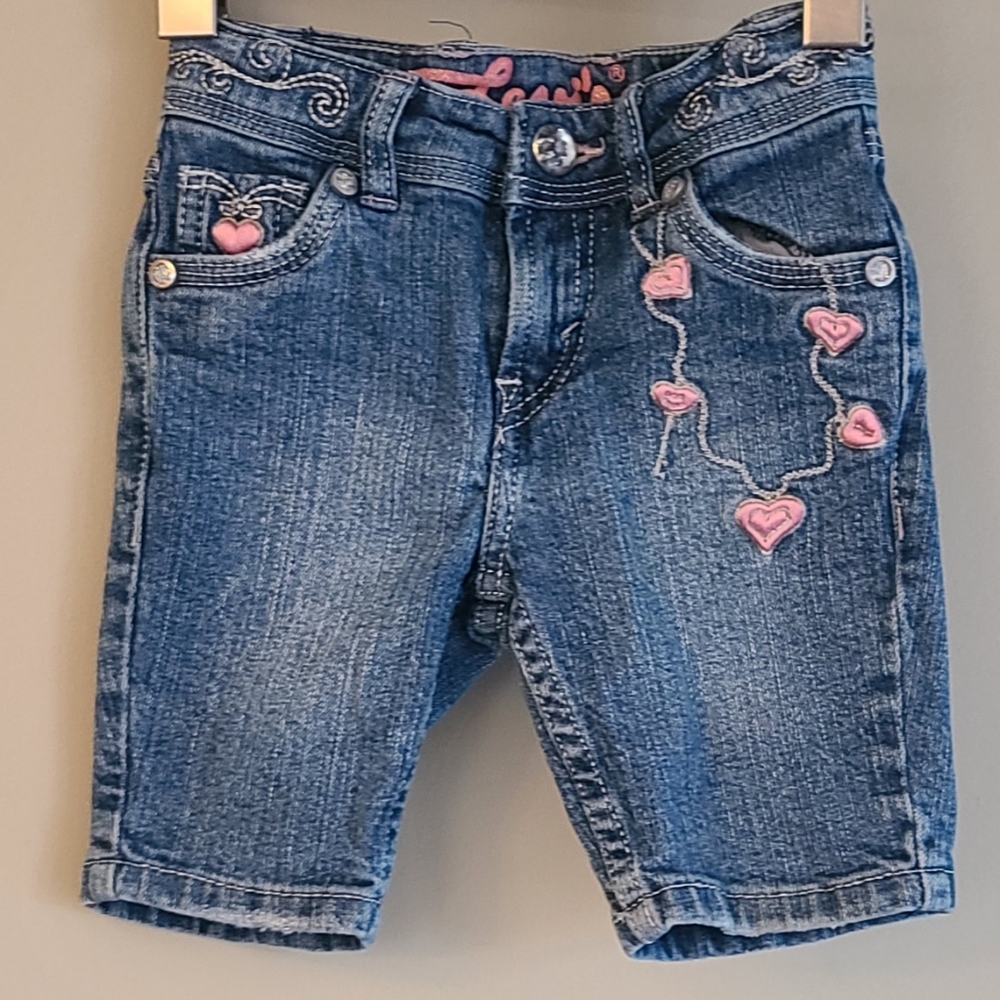 Levi's denim shorts/capris with heart detail